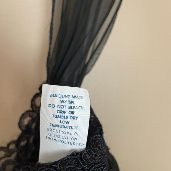 Intimate Concepts by Terry Russo Vintage Black Sheer Lace Lingerie Dress Small - Picture 10 of 10